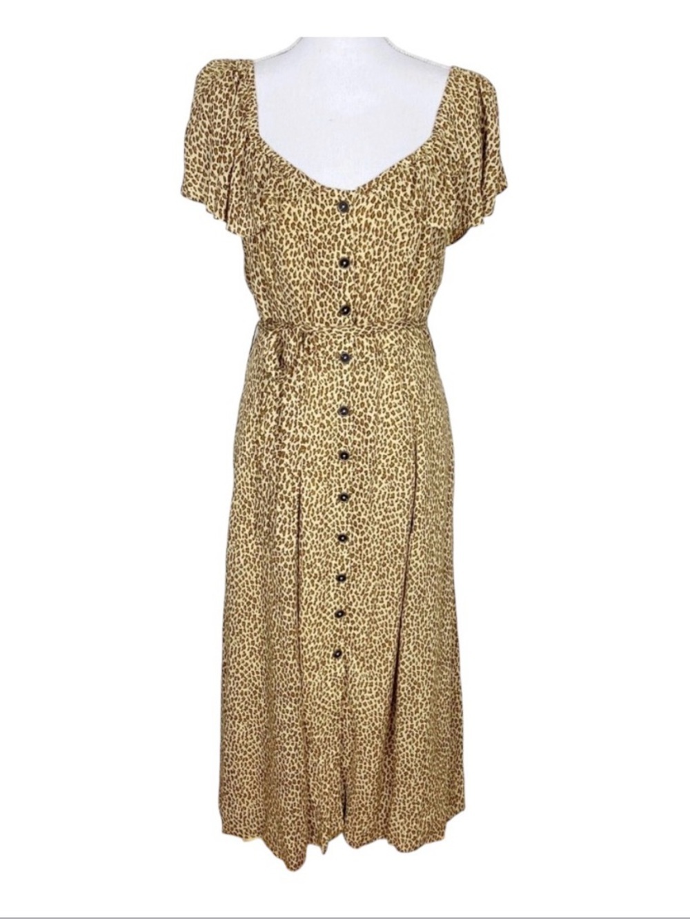 Anthropologie Bolano Leopard Midi Dress 10 - Picture 3 of 5